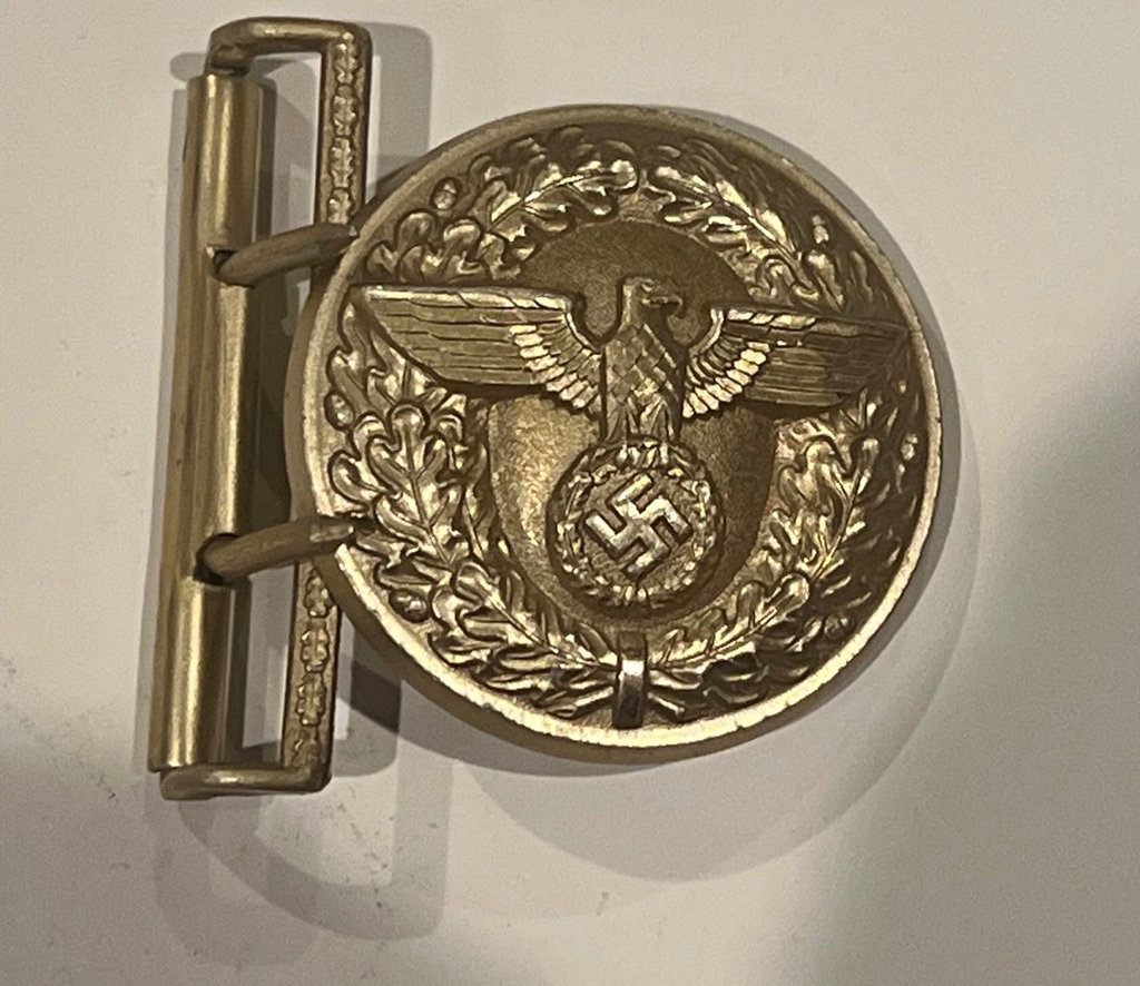 German WWII Political Party Leader’s aluminum belt buckle - image 1 of 3
