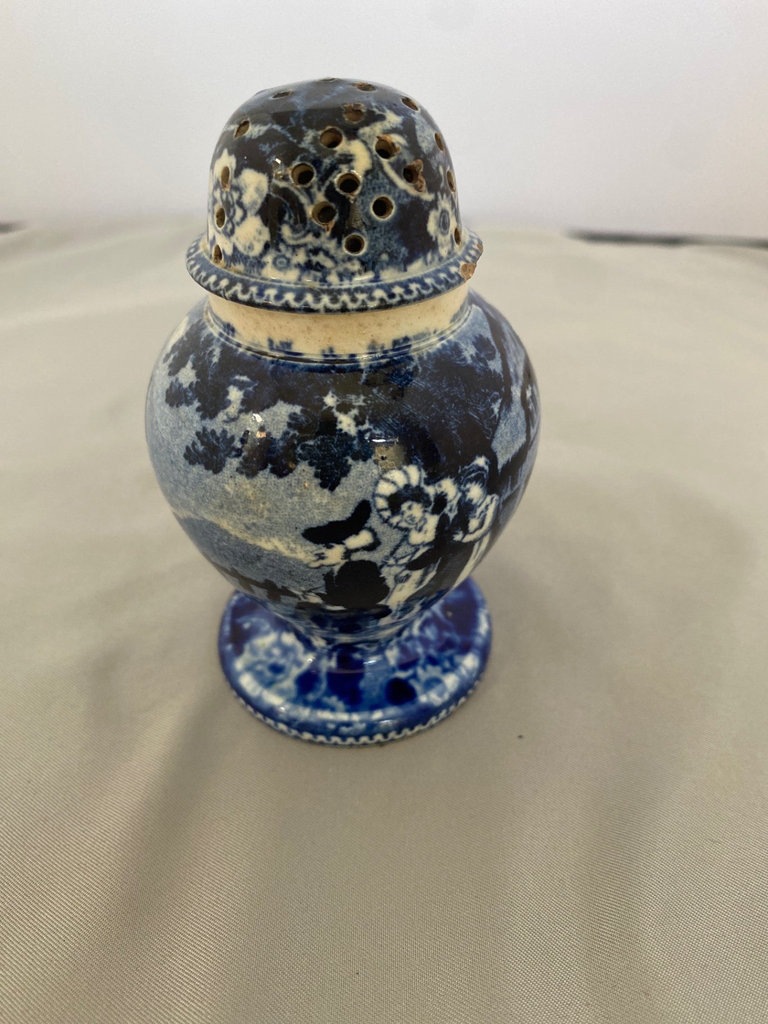 Staffordshire Blue and White Ginger Jar Salt Shaker  - image 3 of 6