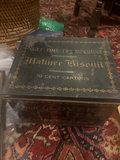 Sunshine Biscuits Antique Black Stenciled Tin c. 1900 - thumbnail 2 of 7