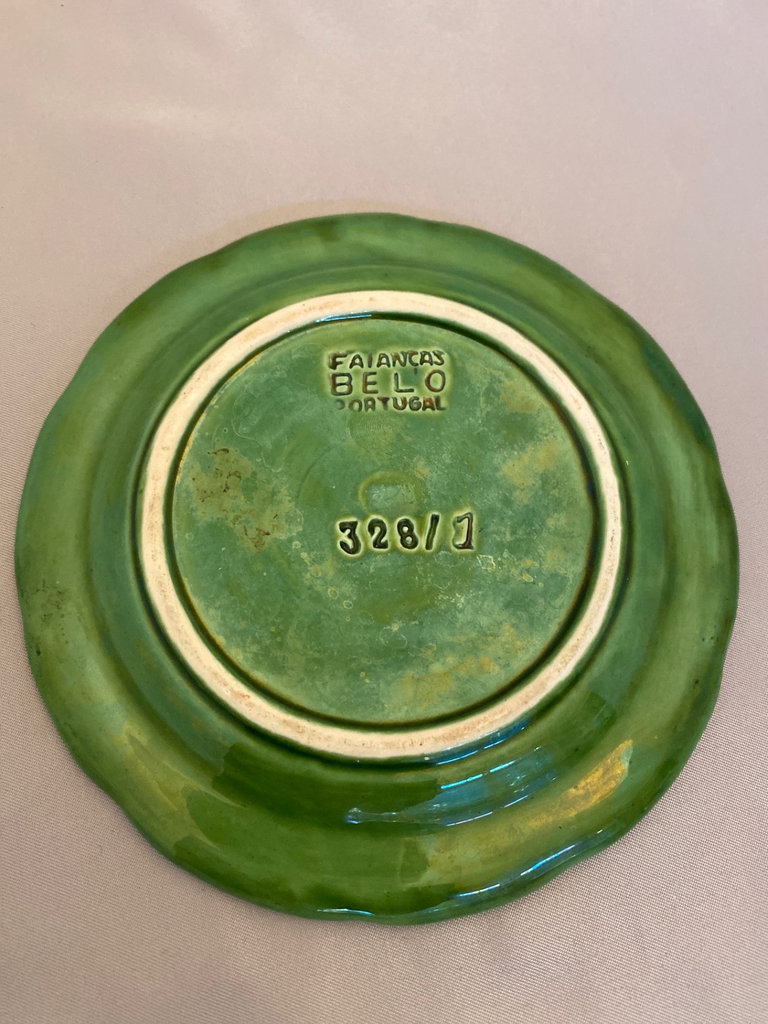 Pair Majolica Plates 1 Marked Faiancas Belo - image 9 of 9