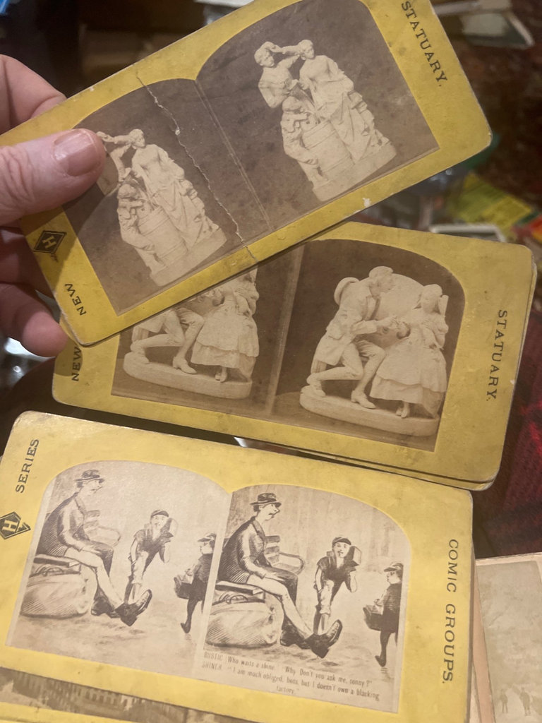 40+/- antique stereo view cards C.1900 or earlier landscapes humor - image 8 of 14