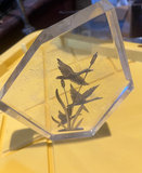 MCM Lucite Table Paper-Weight Geese Flying Cat-tails in Field Hand Made - thumbnail 3 of 3