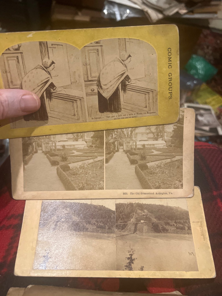 40+/- antique stereo view cards C.1900 or earlier landscapes humor - image 14 of 14