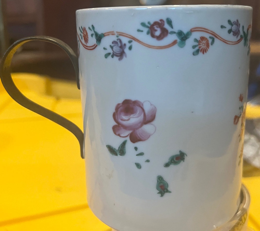 Chinese 18th C. Famille Rose Export chocolate mug - image 3 of 7