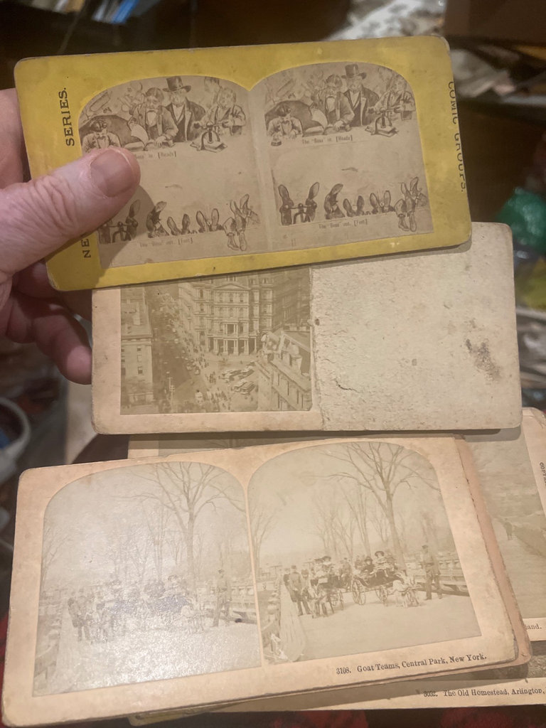 40+/- antique stereo view cards C.1900 or earlier landscapes humor - image 10 of 14