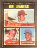 Topps 1971 Baseball Card Johnny Bench #64 Team Leaders - thumbnail 1 of 2