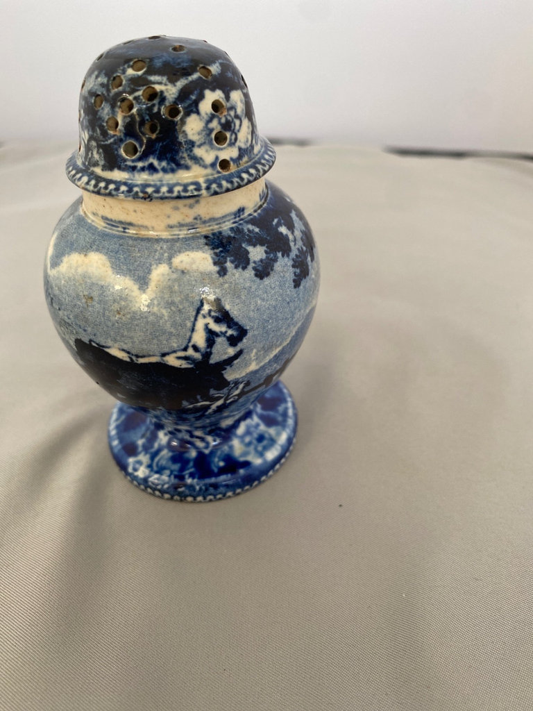 Staffordshire Blue and White Ginger Jar Salt Shaker  - image 5 of 6