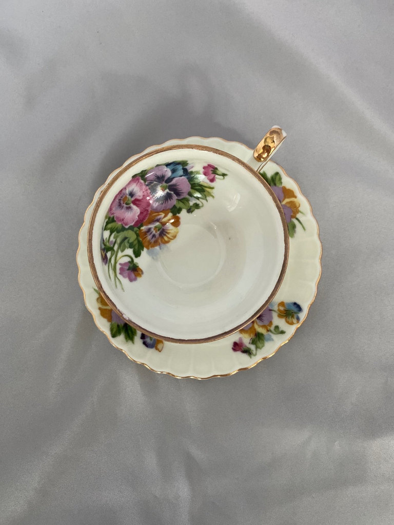 Hall China Saucer, Pansy Footed Teacup and Saucer, Small Dish - image 5 of 14