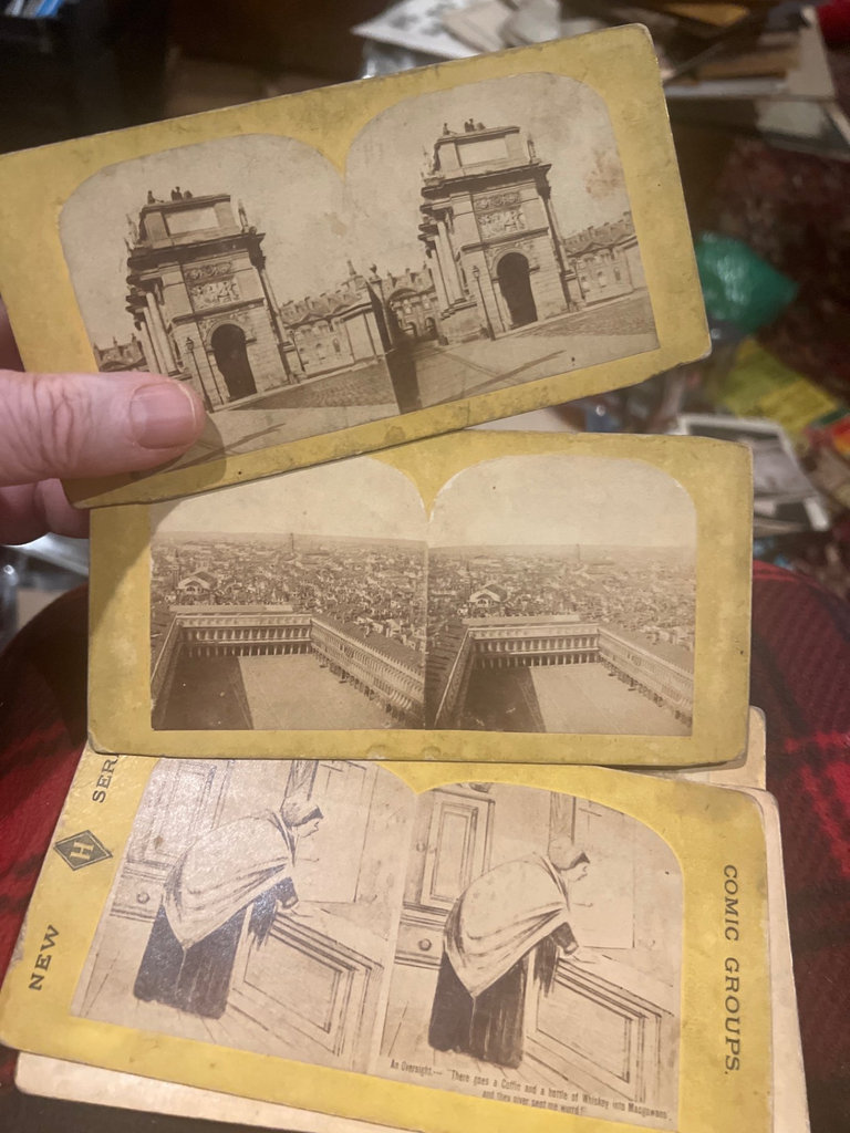 40+/- antique stereo view cards C.1900 or earlier landscapes humor - image 13 of 14
