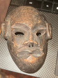 Japanese small tiki evil demon hand carved wood mask - thumbnail 1 of 3