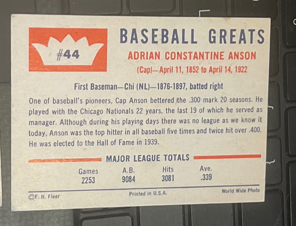Fleet Greats 1960 Baseball Cards Hack Wilson & Others - image 10 of 10