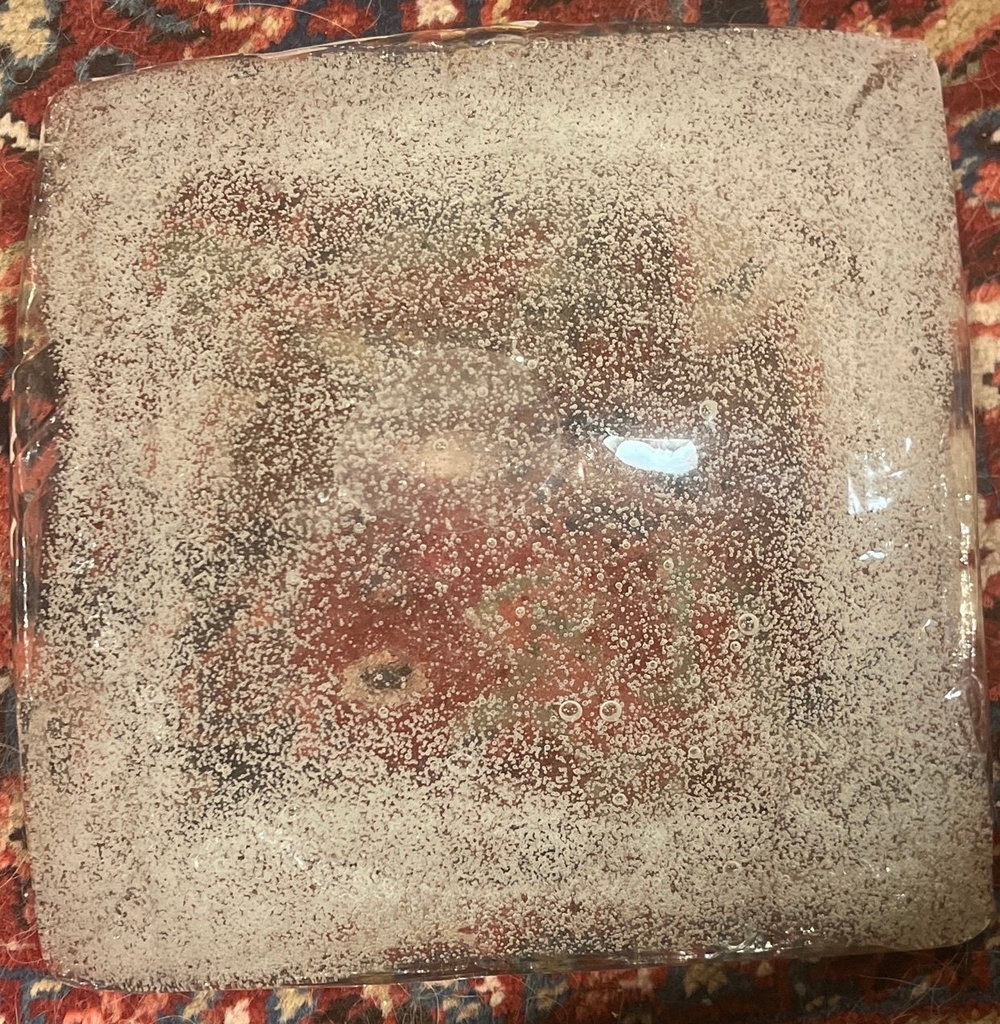 Blown Leaded Frosted Art Glass Square Bowl - image 4 of 7