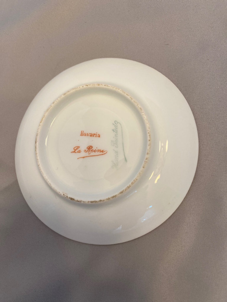 Pair Hand Painted Plates Yellow Roses Bavaria - image 2 of 3