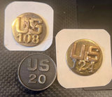 3 US Army WWII or Earlier Brass Uniform Collar Disc NY Guard  - thumbnail 1 of 2
