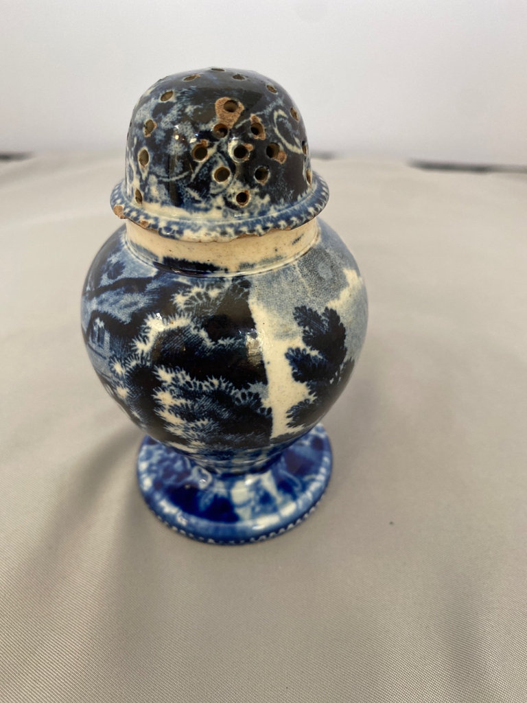 Staffordshire Blue and White Ginger Jar Salt Shaker  - image 4 of 6