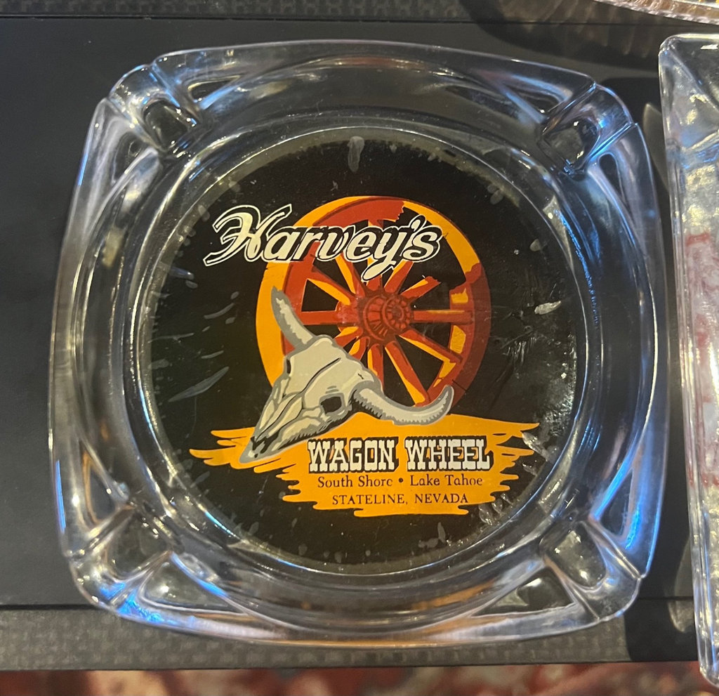 Lot of 3 MCM Reno, Nevada Painted Glass Ashtrays  - image 2 of 5