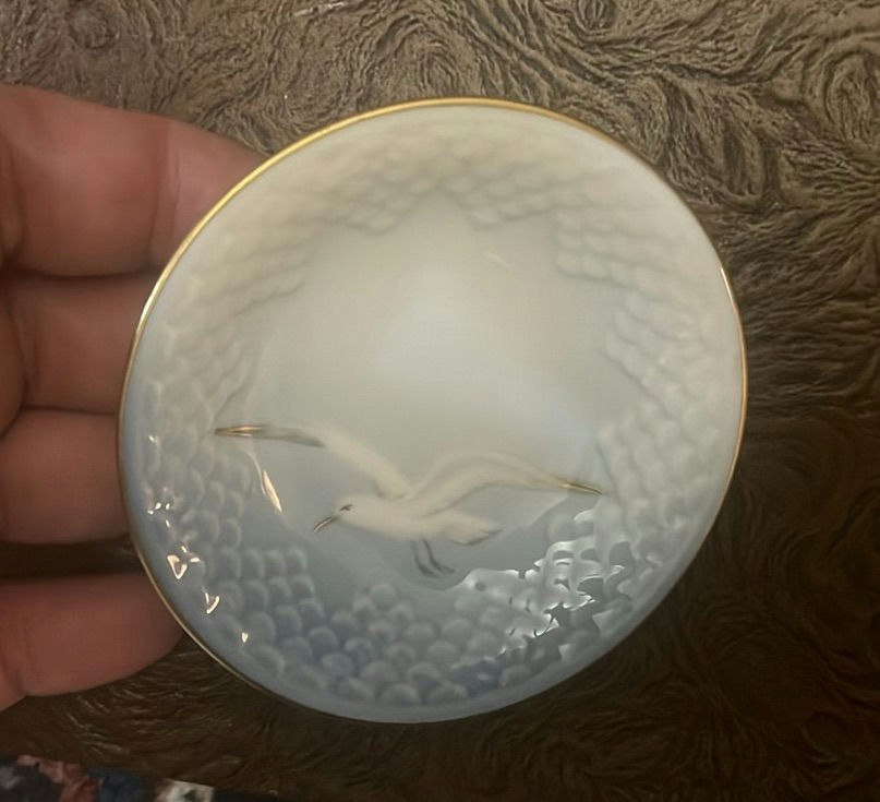 Bing and Grondahl Seagull Pattern Gold Rimmed Mini Plate - image 1 of 3