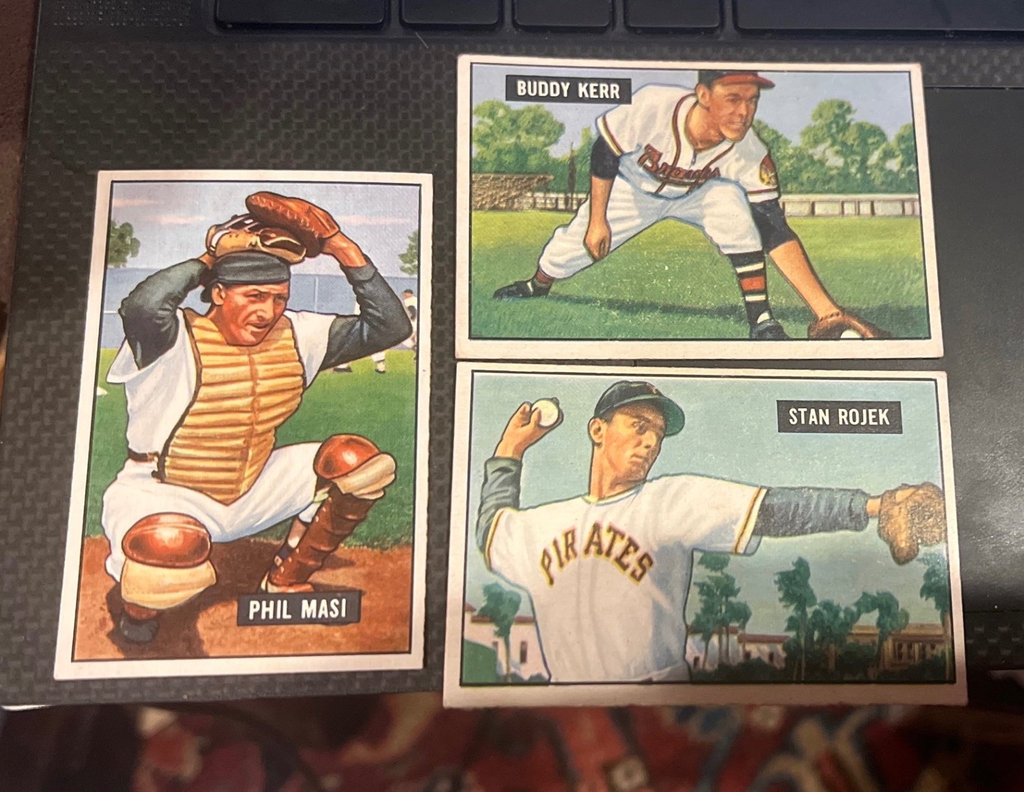 Higher Grade 1951 Bowman Baseball Cards Romeo, Masi, Kerr - image 1 of 8