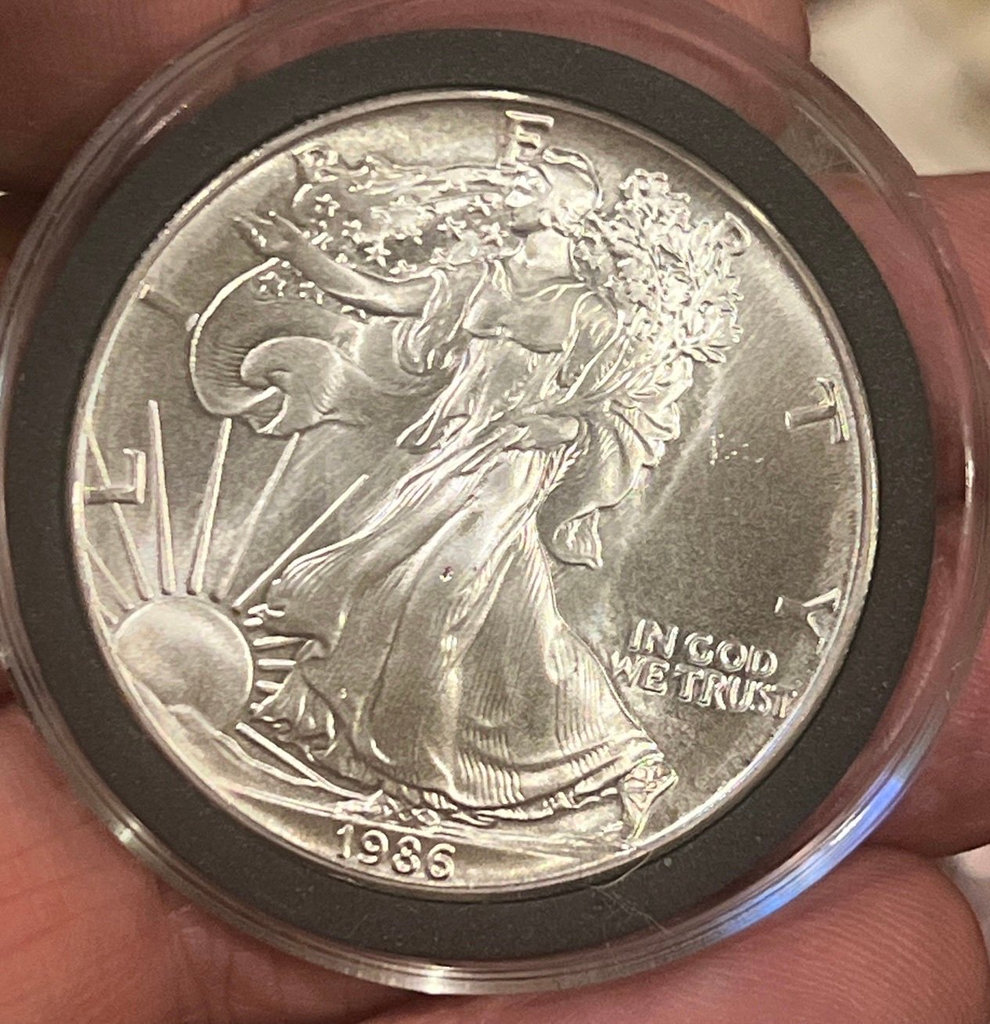 1986 Walking Liberty US Silver Dollar Brilliant Uncirculated - image 2 of 2