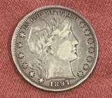 1897 US Barber Silver Half Dollar Full Liberty  - thumbnail 1 of 2