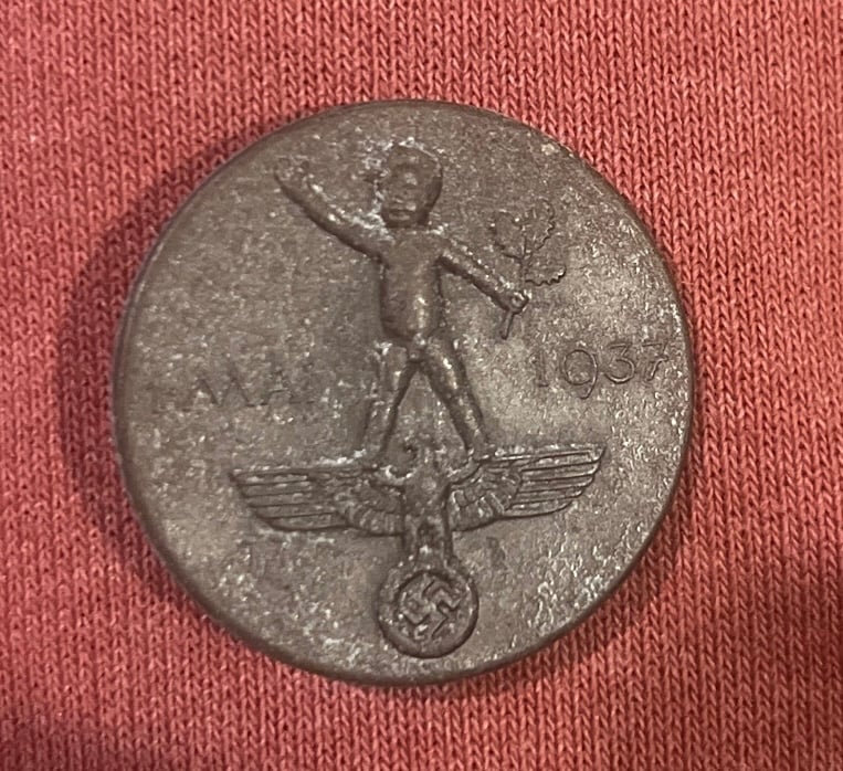 Germany WWII Tinny May Day 1937 Jacket Lapel Pin - image 1 of 2