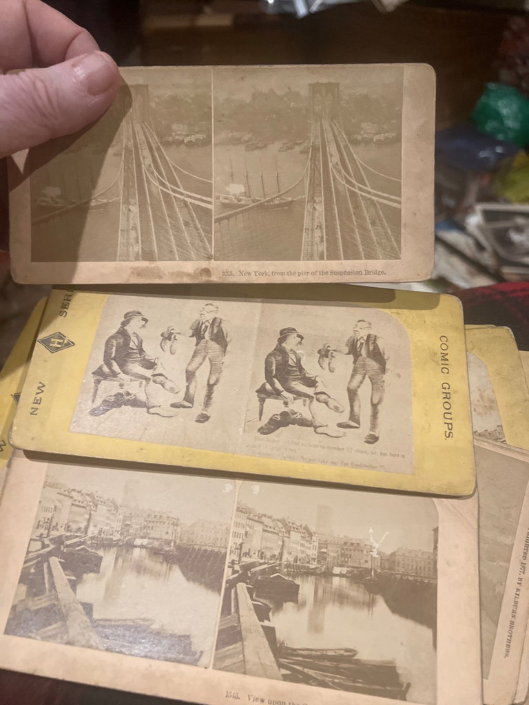 40+/- antique stereo view cards C.1900 or earlier landscapes humor - image 9 of 14