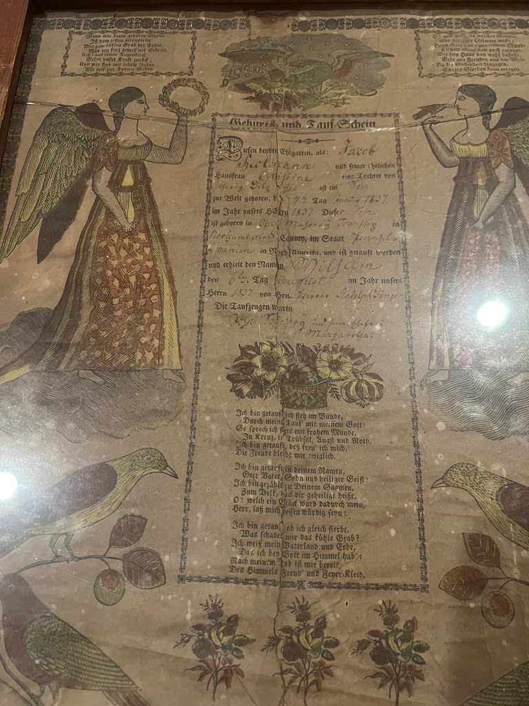 Pennsylvania German fractur birth certificate 1837 - image 2 of 7