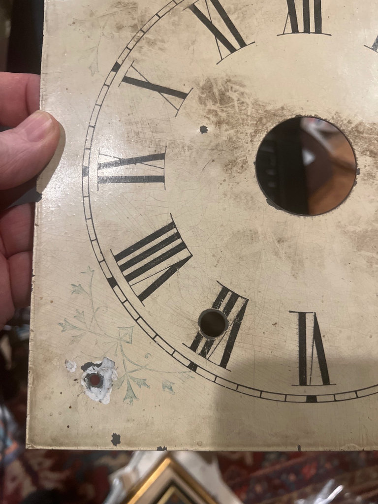 Antique painted tin clock face - image 2 of 3