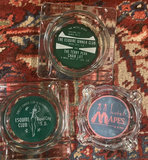 3 casino and gentlemen’s club Painted Glass ashtrays 1950s Like New - thumbnail 2 of 4