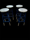 Safavieh Blue-Silver Metal Counter/Bar Stools 4 - thumbnail 1 of 8