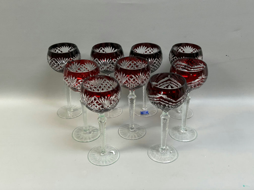 Vintage Romanian Cut Crystal Stem Goblets - image 1 of 10