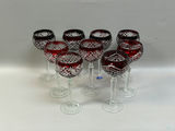 Vintage Romanian Cut Crystal Stem Goblets - thumbnail 1 of 10