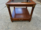 Vintage Glass Top One Drawer End Table  - thumbnail 3 of 7