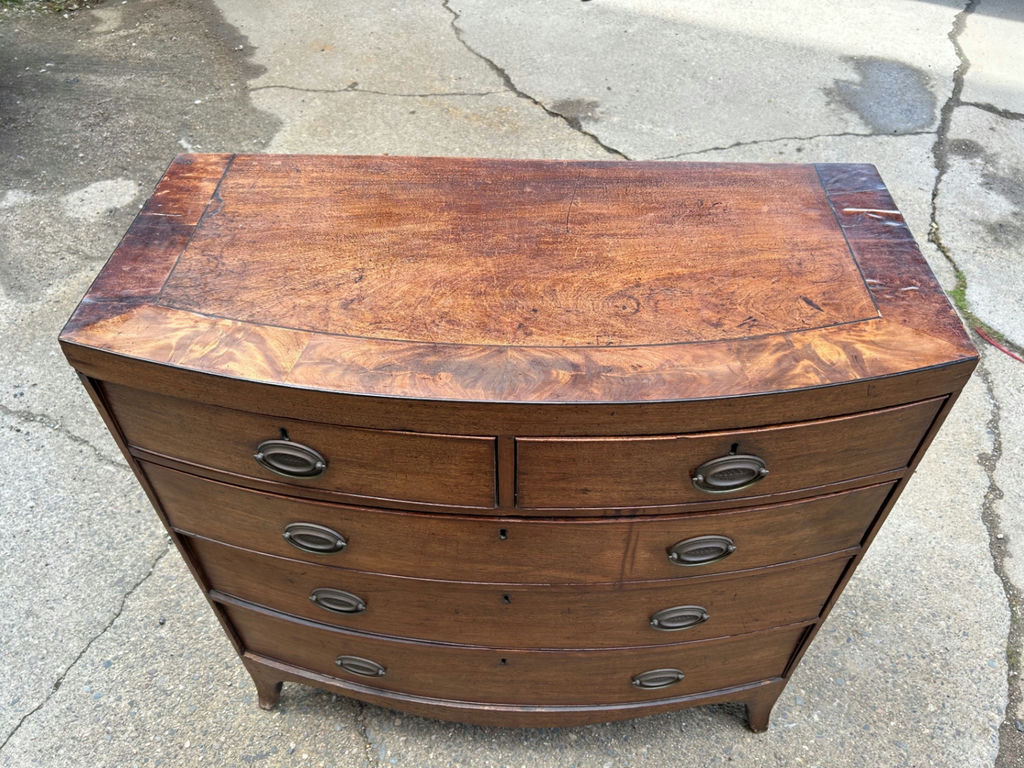 Antique Bow Front Serpentine Chest of Drawers  - image 4 of 10