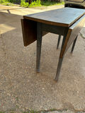  Vintage Drop Leaf Dining Table with Old Blue Paint  - thumbnail 6 of 8