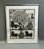 Oriental Temple Rubbing Ink on Paper  - thumbnail 1 of 6