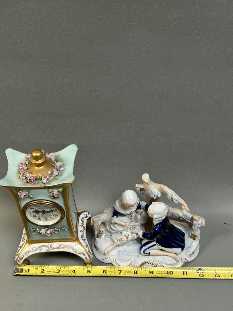 Boudoir Clock and Porcelain Figures  - image 8 of 12