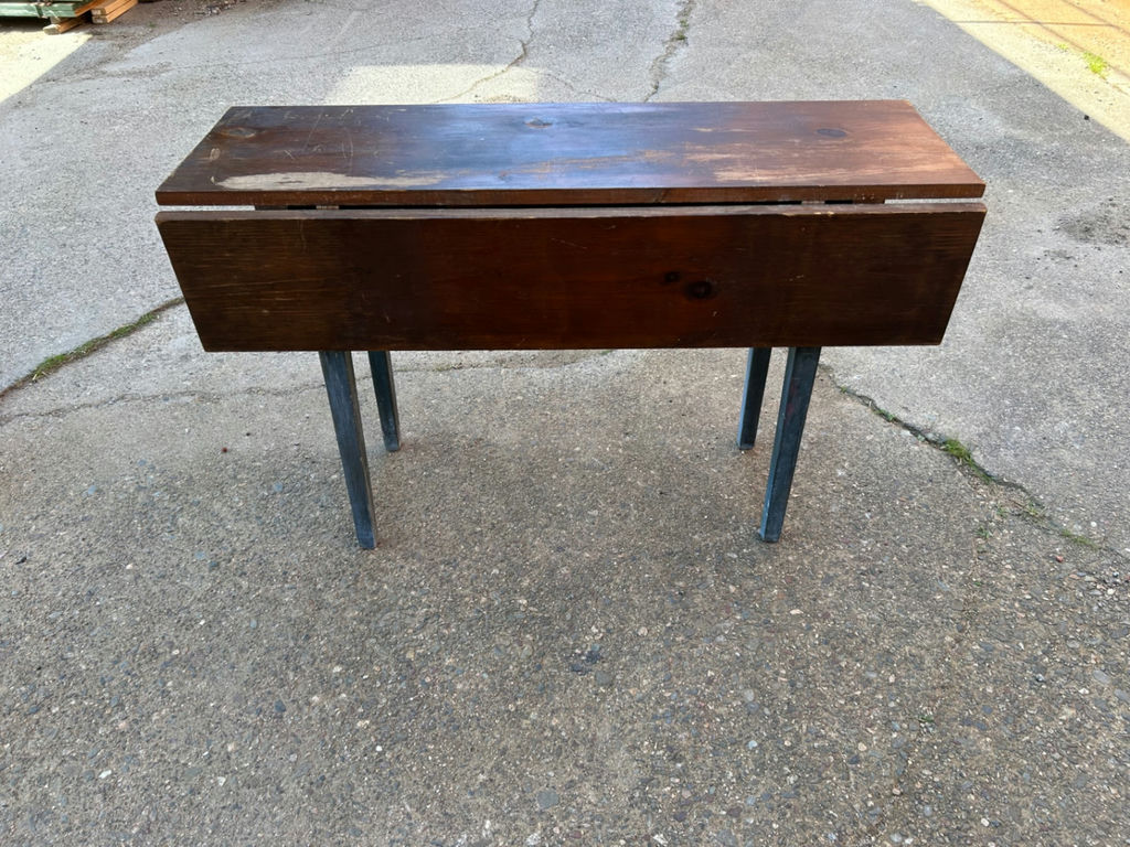 Vintage Drop Leaf Dining Table with Old Blue Paint - image 1 of 8
