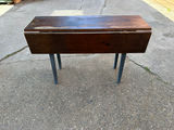 Vintage Drop Leaf Dining Table with Old Blue Paint - thumbnail 1 of 8