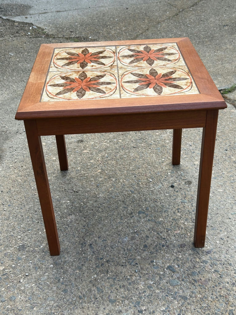 Mid-Century Tile Top End Table Made in Denmark - image 7 of 8