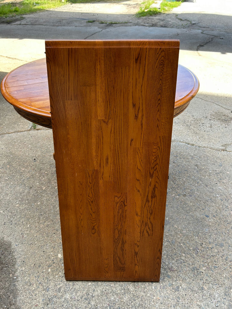 Vintage Oak Round Dinning Table  - image 2 of 7