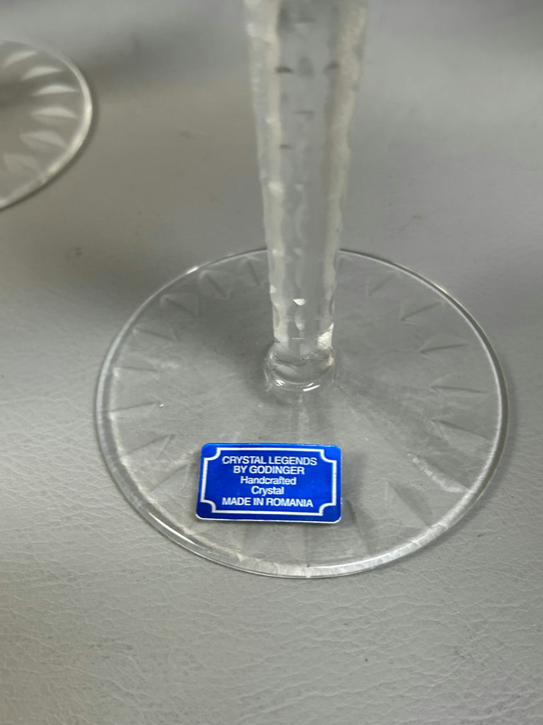 Vintage Romanian Cut Crystal Stem Goblets - image 2 of 10