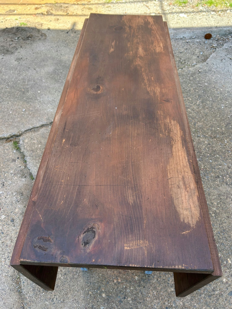 Vintage Drop Leaf Dining Table with Old Blue Paint - image 5 of 8