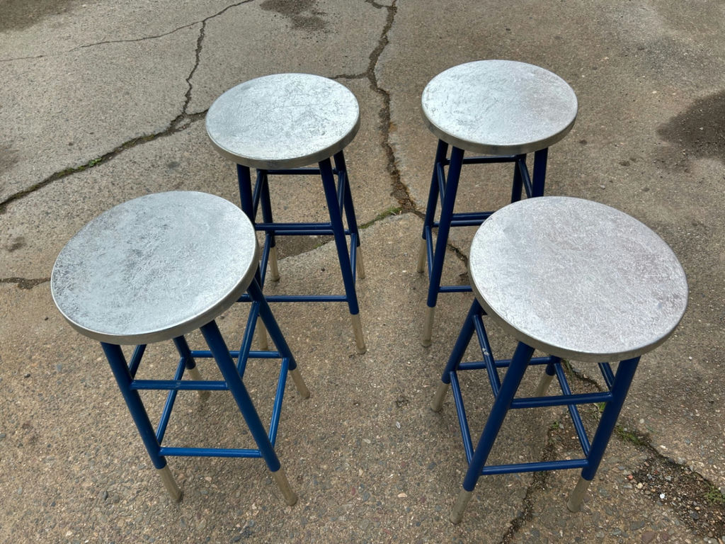  Safavieh Blue-Silver Metal Counter/Bar Stools 4 - image 4 of 8