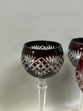 Vintage Romanian Cut Crystal Stem Goblets - thumbnail 6 of 10