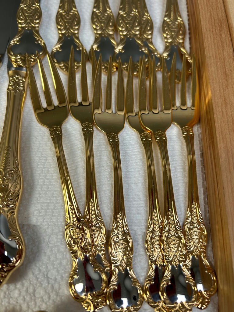 German BMF Mann Im Mond Gold Wash Flatware - image 7 of 15