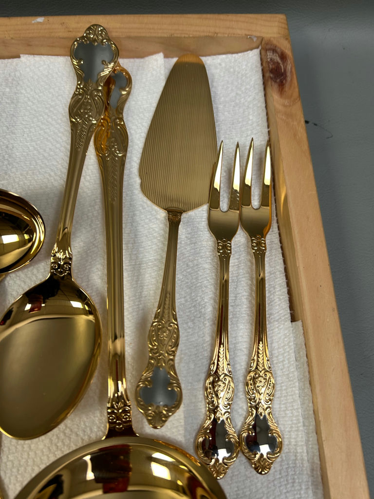 German BMF Mann Im Mond Gold Wash Flatware - image 13 of 15