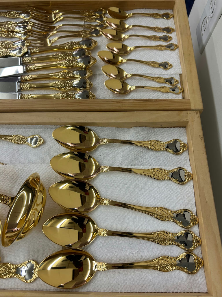 German BMF Mann Im Mond Gold Wash Flatware  - image 15 of 15