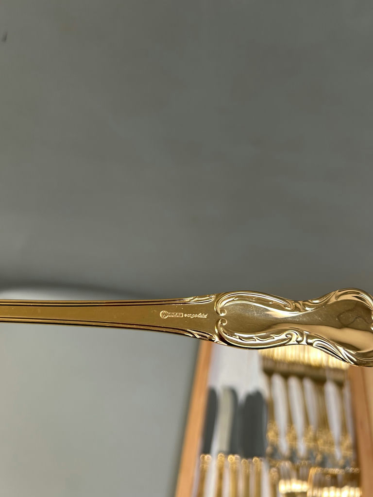 German BMF Mann Im Mond Gold Wash Flatware  - image 10 of 15