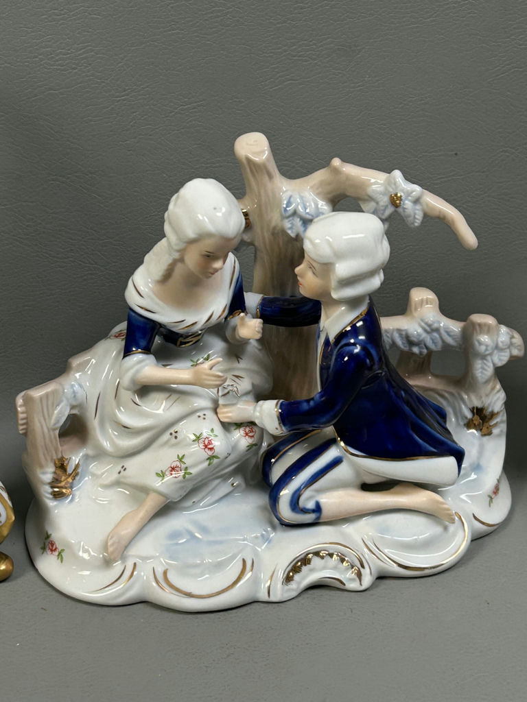 Boudoir Clock and Porcelain Figures  - image 3 of 12
